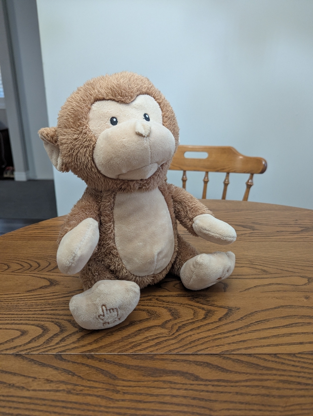 Plush. Marvin. Monkey Stuffed Animal - Brown and Cream. Talks And Sings.